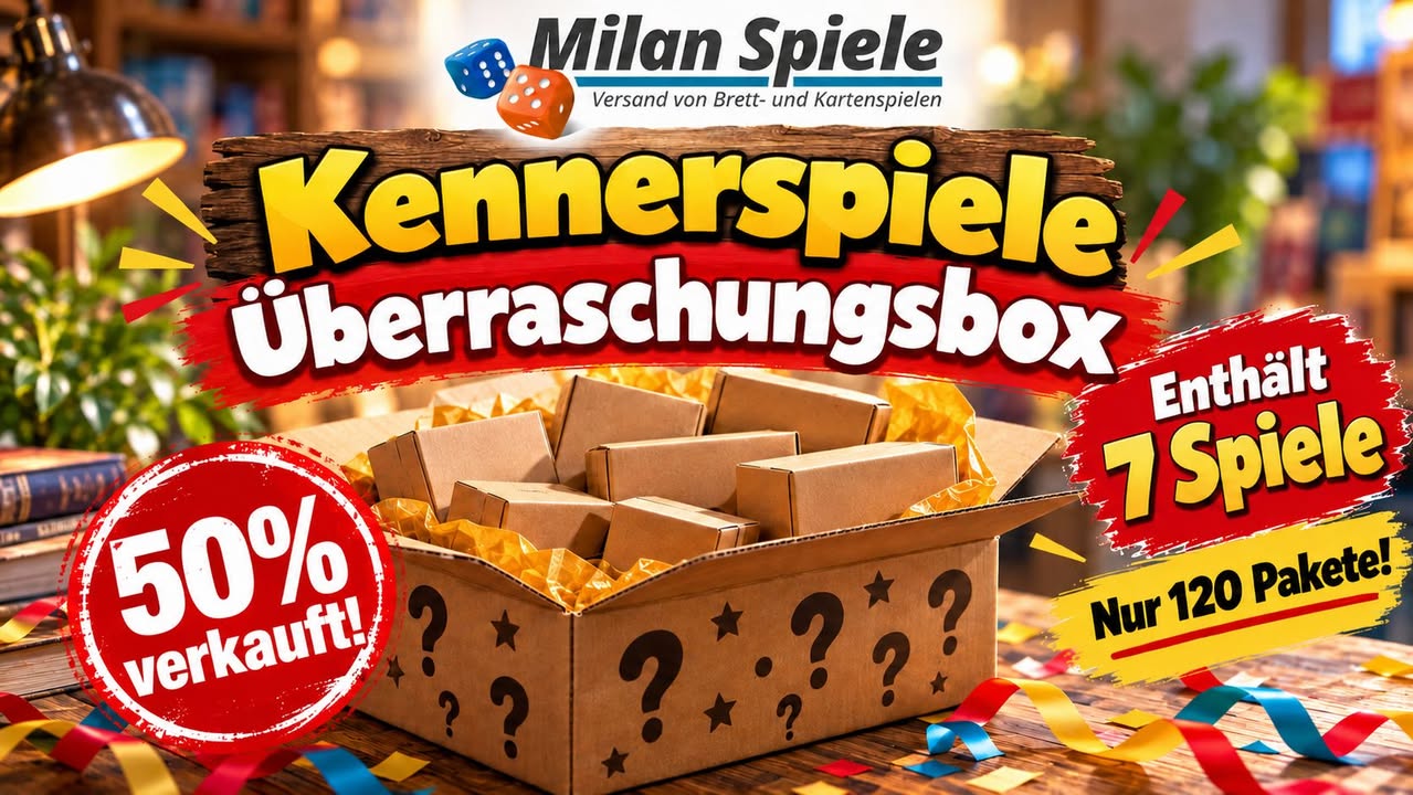 Kennerspiele-Überraschungsbox: Die Hälfte ist schon weg!